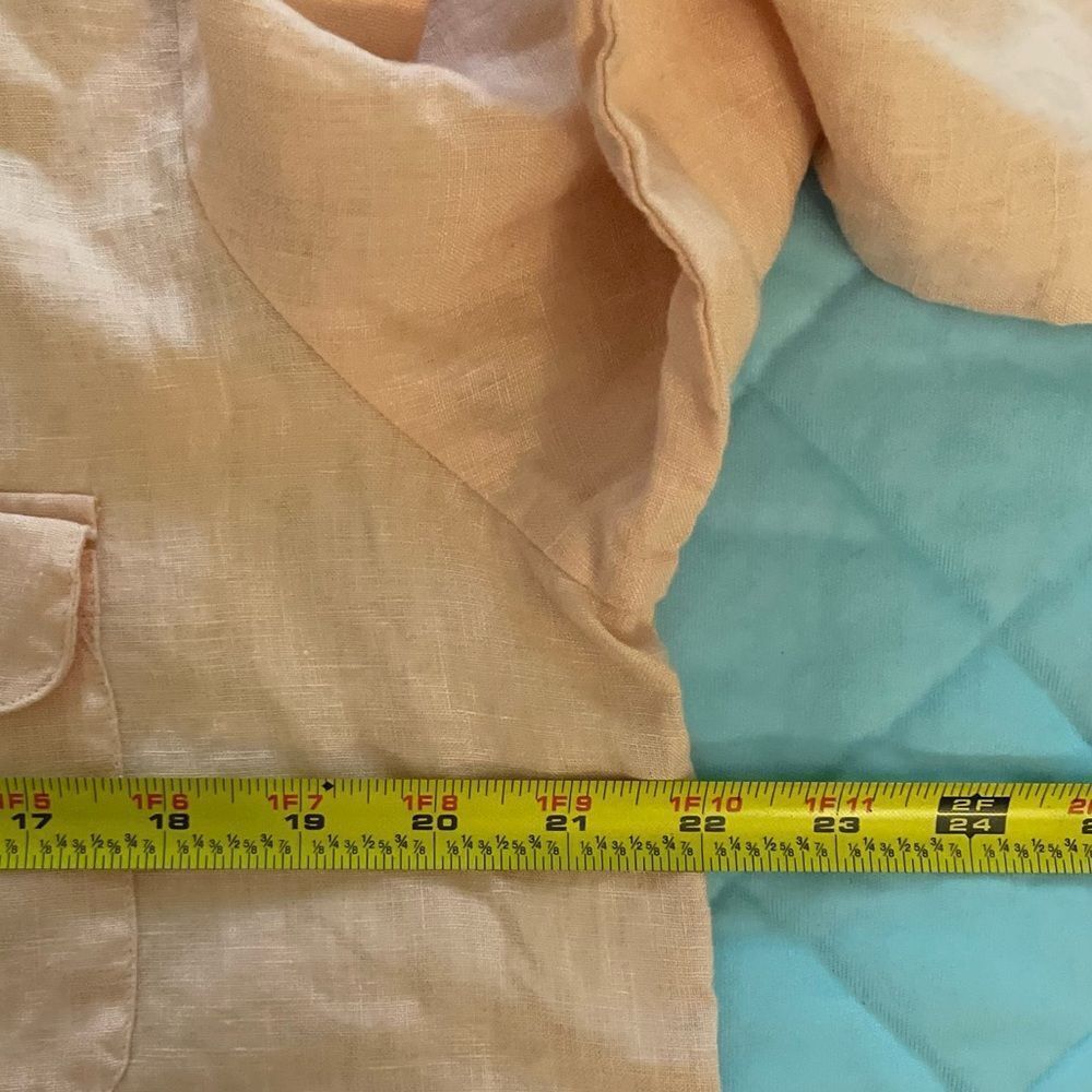 Ellen Tracy Peach Linen Blouse Size Large - Picture 5 of 6